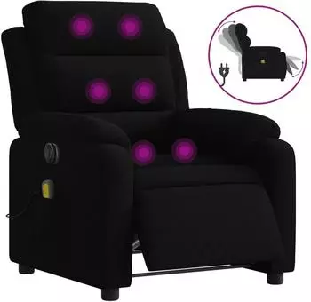 vidaXL Massagesessel elektrisch, Samt, schwarz (3205087)