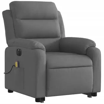 vidaXL Elektrischer Massagesessel mit Aufstehhilfe, dunkelgrau, Stoff (3205017)