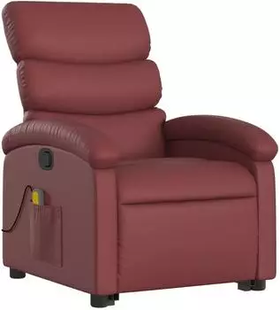 vidaXL Massagesessel mit Aufstehhilfe, weinrot, Kunstleder (3204051)