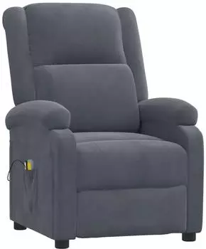 vidaXL Massagesessel elektrisch, dunkelgrau, Samt (3098405)