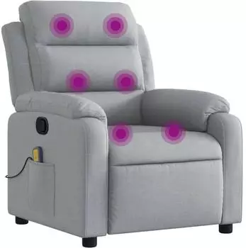 vidaXL Massage-Relaxsessel hellgrauer Stoff (3206140)