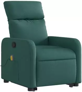 vidaXL Massagesessel mit Aufstehhilfe, dunkelgr&uuml;n, Stoff (3206714)
