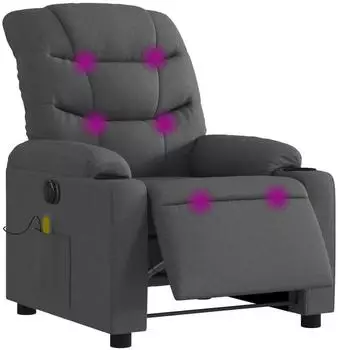 vidaXL Massagesessel elektrisch, dunkelgrau, Stoff (3206637)