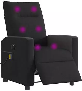 vidaXL Massagesessel elektrisch, Stoff, schwarz (3324047)