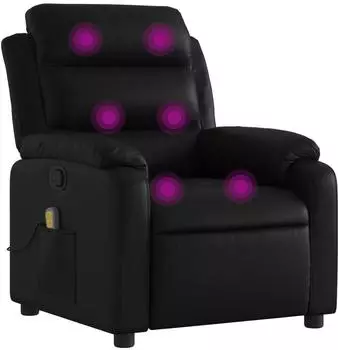 vidaXL Massage-Relaxsessel, Kunstleder, schwarz (3205744)