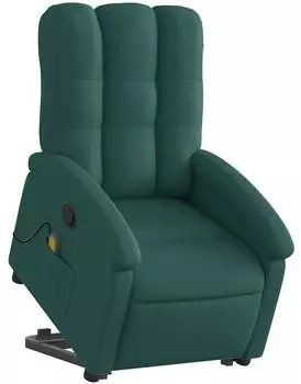 vidaXL Massagesessel mit Aufstehhilfe, dunkelgrün, Stoff (3204110)