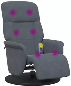 vidaXL Massage-Relaxsessel dunkelgrau, Samt (42018599)