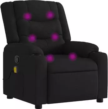 vidaXL Massagesessel, verstellbar, Stoff, schwarz (3206837)