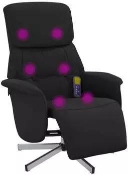vidaXL Massagesessel mit Fußteil, schwarz, Stoff (356671)
