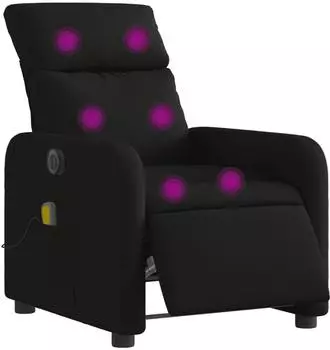 vidaXL Massagesessel elektrisch, schwarz, Stoff (3206692)