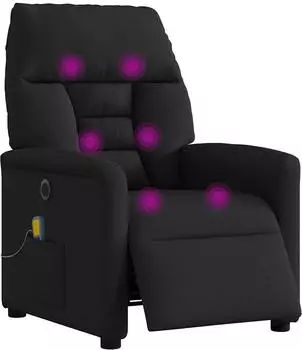 vidaXL Massagesessel elektrisch, Stoff, schwarz (3303024)