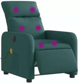 vidaXL Massagesessel elektrisch, dunkelgr&uuml;n, Stoff (3206696)