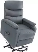 vidaXL Massagesessel mit Aufstehhilfe Hellgrau Stoff