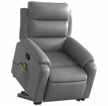 vidaXL Massagesessel mit Aufstehhilfe, grau, Kunstleder (3205052)
