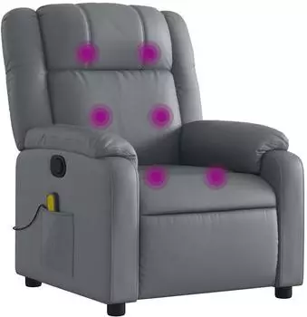 vidaXL Massagesessel, verstellbar, grau, Kunstleder (3206190)