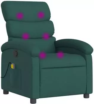 vidaXL Massage-Relaxsessel dunkelgrüner Stoff (3205812)