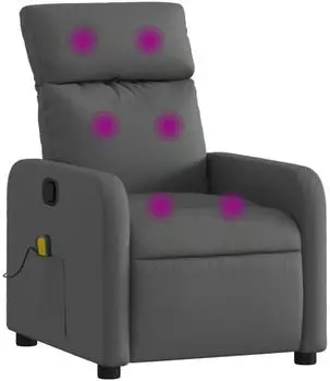 vidaXL Massage-Relaxsessel dunkelgrau Stoff (3206864)