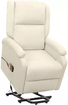 vidaXL Massagesessel mit Aufstehhilfe, Stoff, creme (329718)