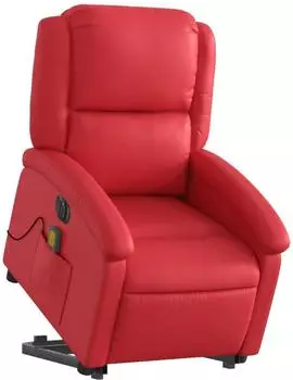 vidaXL Massagesessel mit Aufstehhilfe, elektrisch, rot, Kunstleder (3204252)