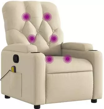 vidaXL Massagesessel, verstellbar, Stoff, creme (372500)