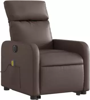 vidaXL Massagesessel mit Aufstehhilfe, elektrisch, braun, Kunstleder (3206772)