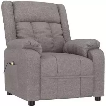 vidaXL Massagesessel, verstellbar, Stoff, taupe (348128)