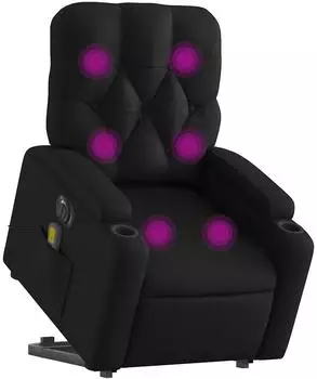 vidaXL Massagesessel mit Aufstehhilfe, elektrisch, schwarz, Kunstleder (3204793)