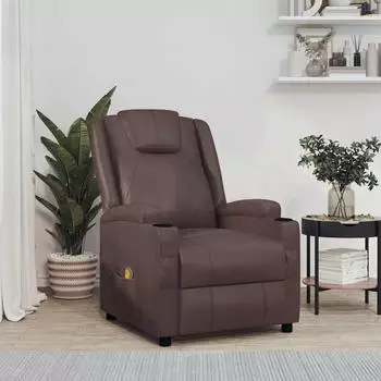 vidaXL Massagesessel braun, Kunstleder