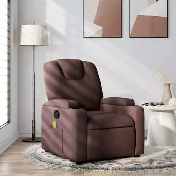 vidaXL Massagesessel, verstellbar, dunkelbraun, Stoff (372382)