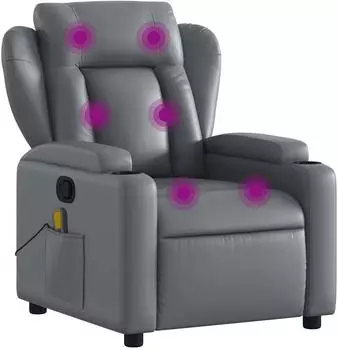 vidaXL Massagesessel grau, Kunstleder (3205598)