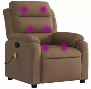 vidaXL Massagesessel Stoff, verstellbar, braun (373478)