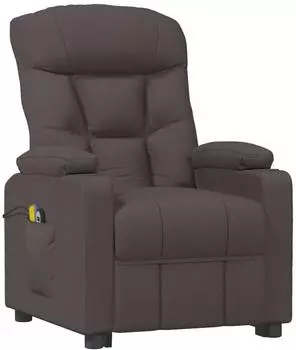 vidaXL Massagesessel elektrisch, Stoff, dunkelbraun (3098832)