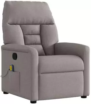 vidaXL Massagesessel Stoff, neigbar, taupe