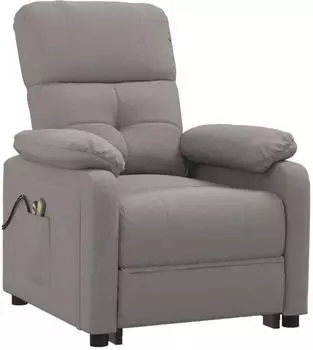 vidaXL Massagesessel elektrisch, Stoff, taupe (3073820)