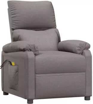 vidaXL Massagesessel elektrisch, Stoff, taupe (3098438)