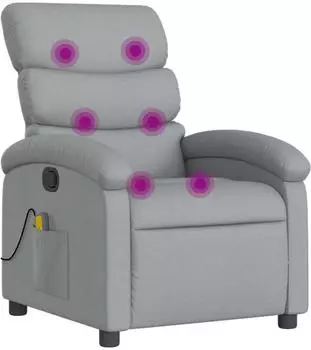 vidaXL Massagesessel neigbar, Stoff, hellgrau (3205364)
