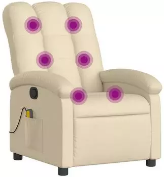 vidaXL Massagesessel Creme Stoff (371748)