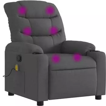 vidaXL Massagesessel Dunkelgrau Stoff (374157)