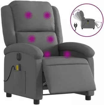 vidaXL Massagesessel Elektrisch Dunkelgrau Stoff (3204153)