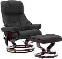 vidaXL Massagesessel Verstellbar Grau Kunstleder und Bugholz