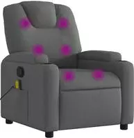 vidaXL Massage-Relaxsessel, Stoff, Dunkelgrau