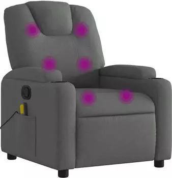 vidaXL Massage-Relaxsessel Stoff Dunkelgrau (3205513)