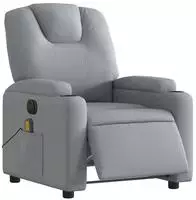 vidaXL Massagesessel Elektrisch Hellgrau Stoff