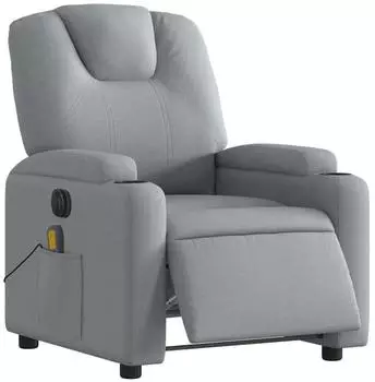 vidaXL Massagesessel Elektrisch Hellgrau Stoff (3204356)