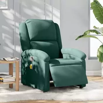 vidaXL Massagesessel Elektrisch Dunkelgr&uuml;n Samt (3204291)