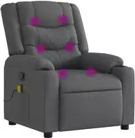 vidaXL Massage-Relaxsessel, Stoff, Dunkelgrau