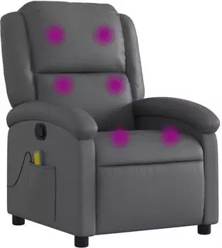 vidaXL Massagesessel Relaxsessel Grau Kunstleder (3205901)