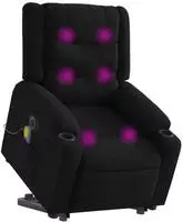vidaXL Elektrischer Massagesessel mit Aufstehhilfe Schwarz Stoff