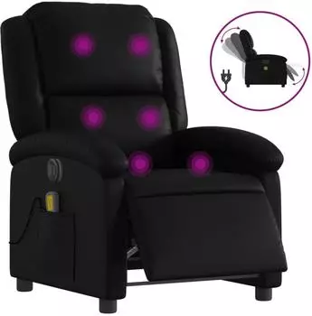vidaXL Massagesessel Elektrisch Schwarz Kunstleder (3204219)