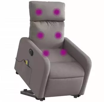 vidaXL Elektrischer Massagesessel mit Aufstehhilfe Taupe Stoff (3206733)